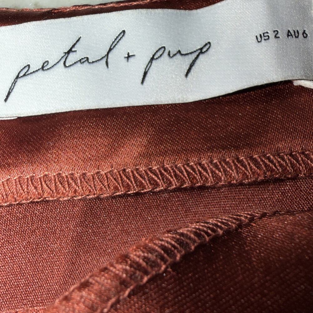 Petal & Pup Cyprus Satin Slip dress Size 2 Rust Bridesmaid Dress (AK36) - Picture 4 of 4